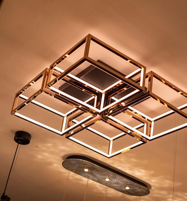 STAINLESS STEEL ROSE GOLD LED CEILING LAMP image