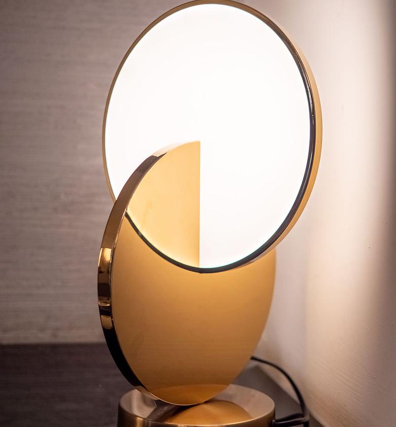 LED STAINLESS STEEL GOLD FINISH TABLE LAMP image